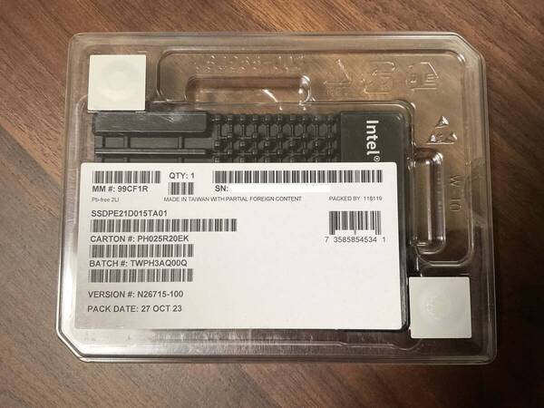 【未開封】Intel Optane SSD 905P 1.5TB U.2 SSDPE21D015TA01