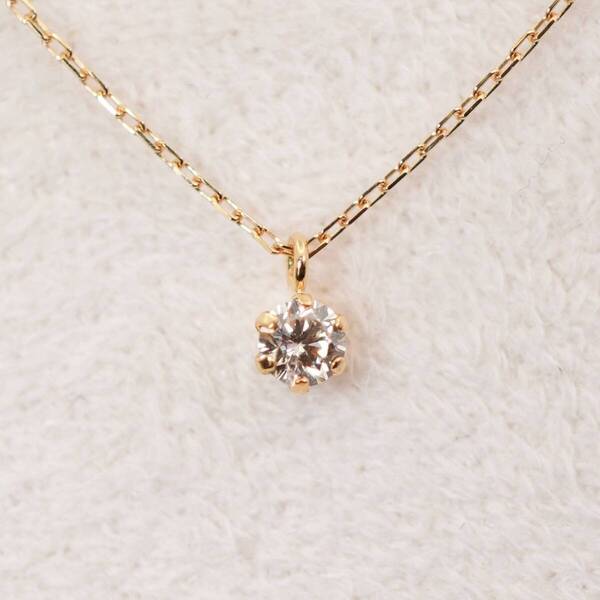美品 シチズン K18 一粒ダイヤモンド ネックレス ジュエリー/24-4202