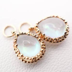 アガット ムーンストーン×シェル リバーシブル ピアスチャーム/24-5682S