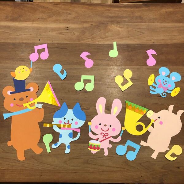 壁面飾り パレード 楽器演奏 6月 7月 8月 運動会 参観日 発表会 音楽会 幼稚園 保育園 こども園 小学校 病院 夏祭り