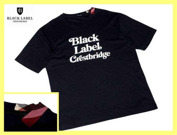大人気 L~LL ブラックレーベルクレストブリッジ BLACKLABELCRESTBRIDGE BIGロゴプリントデザイン ネックCBチェック Tシャツ バーバリー