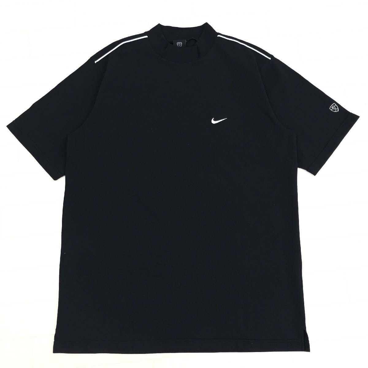 【美品】NIKE GOLF ナイキゴルフ モックネック長袖シャツ ロゴ 黒 M Yahoo!オークション -「ナイキ モックネック」(ナイキ) (シャツ