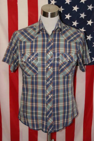 MS018☆Wrangler ラングラー 半袖ウエスタンシャツ Msize USED☆