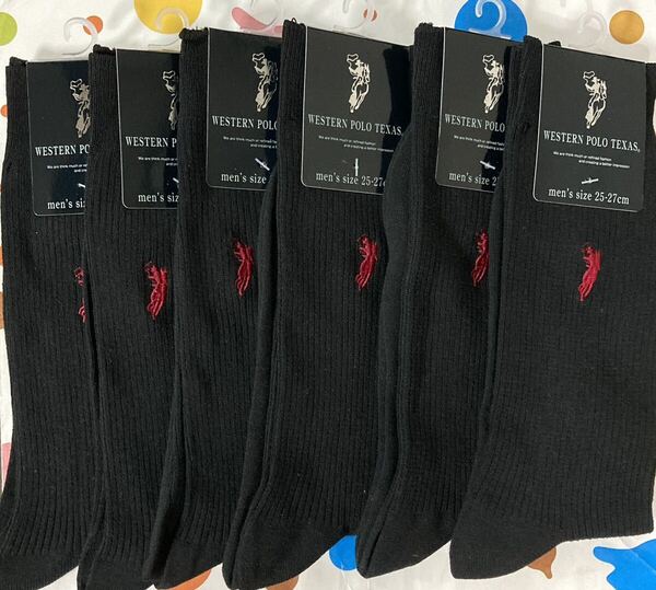 ★新品・未使用★ウエスタンポロテキサス 紳士 リブソックス メンズ 靴下 ビジネスソックス 6足セット