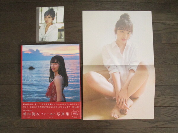 乃木坂46 新内眞衣 写真集 「どこにいるの?」両面ポスター(TypeB)付き 楽天ブックス購入特典生写真付き 帯付 初版