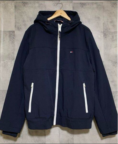 TOMMY HILFIGER ジャケット ネイビー ワンポイントロゴ 肩ワンポイント L トミーヒルフィガー