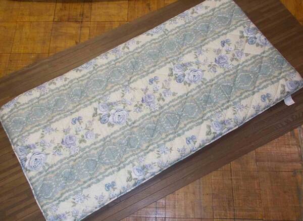 敷布団 羊毛 3層固綿+羊毛敷布団 綿4kg入り ブルー系 ウール 布団 マットレス 寝具 【日本製】