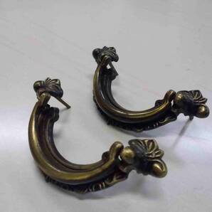 取っ手 2個組 引出の取っ手 つまみ 民芸家具 仙台箪笥 佐賀民芸 金属 アイアン 多少のスリキズ 長期在庫品 NO1