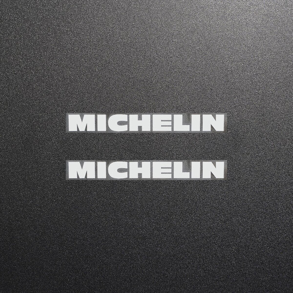 新品・未使用☆MICHELIN ミシュラン カッティングステッカー シルバー 2枚 縦12mm×横110mm デカール|切り文字|切文字|新品|送料無料
