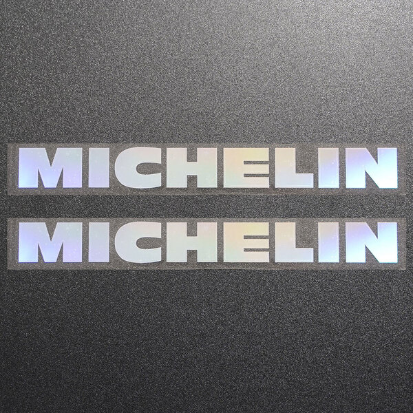 新品・未使用☆MICHELIN ミシュラン カッティングステッカー オーロラ 2枚 縦21mm×横202mm デカール|切り文字|切文字|新品|送料無料