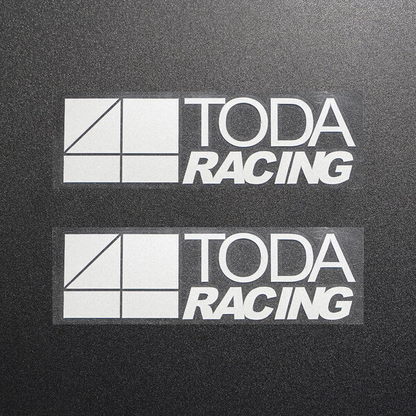 新品・未使用☆TODA RACING 戸田レーシング カッティングステッカー シルバー 2枚 縦44mm×横150mm |切り文字|切文字|新品|送料無料