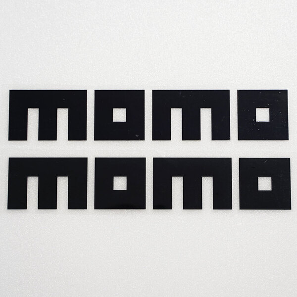 新品・未使用☆MOMO モモ カッティングステッカー ブラック 2枚 縦37mm×横200mm |デカール|切り文字|切文字|新品|送料無料|匿名配送