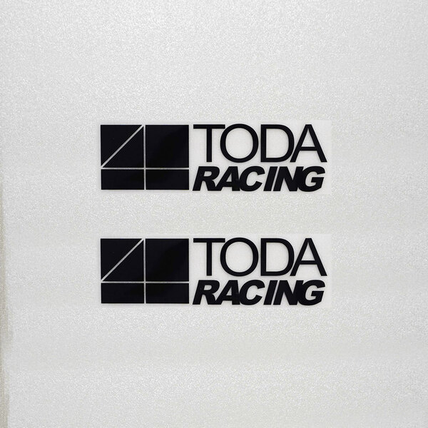 新品・未使用☆TODA RACING 戸田レーシング カッティングステッカー ブラック 2枚 縦32mm×横110mm |切り文字|切文字|新品|送料無料