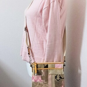 美品 COACH コーチ ショルダーバッグパッチワーク キャンバス