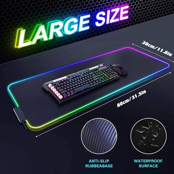 大型ゲーミングマウスパッド USBポート付属