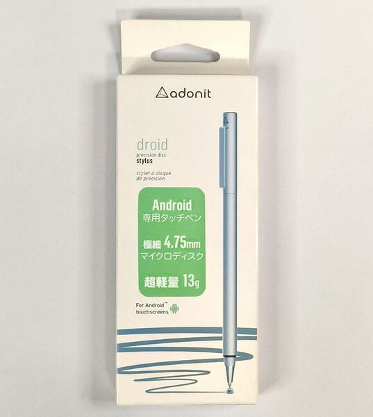 【送料無料】Adonit Droid 高精度スタイラス タッチペン シルバー ADDS(アドニット 超軽量 クリップ付 スマホ タブレット)