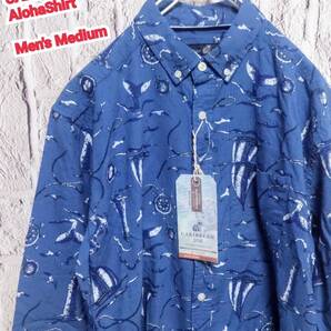 ★送料無料★ 新品 CARIBBEAN JOE アロハシャツ メンズ アロハシャツ ボタンダウンシャツ Medium