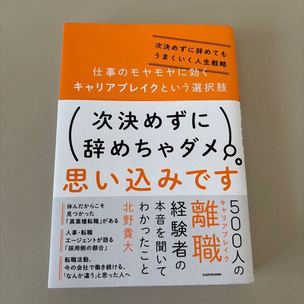 仕事のモヤモヤに効くキャリアブレイクという選択肢 次決めずに辞めてもうまくいく人生戦略 北野貴大/著