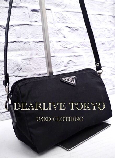 美品◆PRADA プラダ ナイロンxレザー クロスボディ ショルダーバッグ カメラ バッグ ポーチ ポシェット 黒◆ 使い勝手の良い定番人気モデル