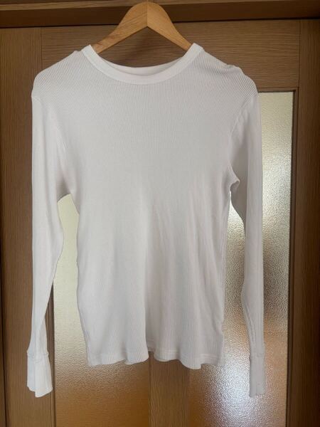 Hanes BEFFY サーマルTシャツ L/G 白 ホワイト 長袖Tシャツ クルーネック