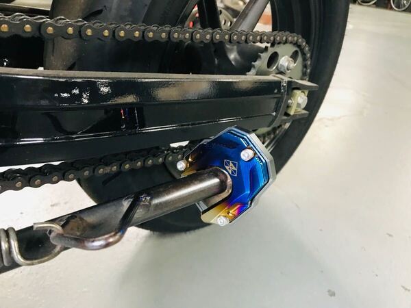 CB400SF CB400SBサイドスタンドプレート ヒートチタン