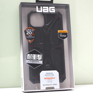 iPhone 14 Plus (2眼,6.7インチ)用 URBAN ARMOR GEAR (UAG) 米軍MIL規格クリア 耐衝撃ケース MONARCH Kevlar ケブラーブラック 未使用品