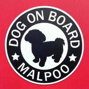 犬(マルプー BK )マグネット ステッカー 防水 車用【匿名配送】