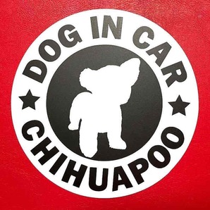 犬(チワプー)マグネット ステッカー 防水 車用【匿名配送】
