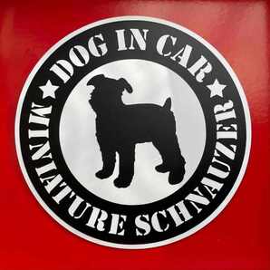 犬(ミニチュアシュナウザー BK )マグネット ステッカー 防水 車用【匿名配送】