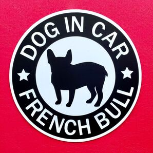 犬(フレンチブルドッグ BK )マグネット ステッカー 防水 車用【匿名配送】