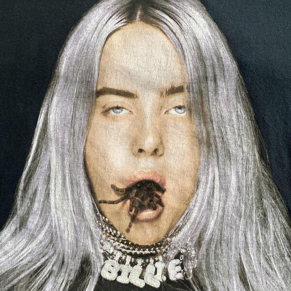2019 Billie Eilish ビリーアイリッシュ プロモ Tシャツ SPIDER MOUTH スパイダー マウス タランチュラ 蜘蛛 フォト 黒 ブラック XL