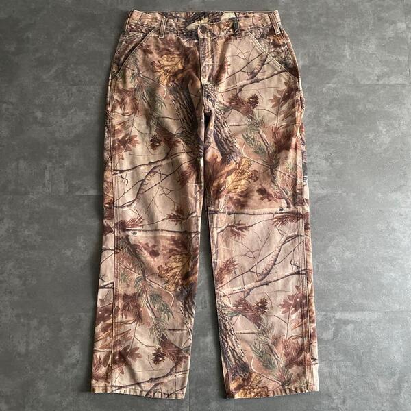 00s ビンテージ 2009 Carhartt カーハート B235 CAP リアルツリー REALTREE ペンター パンツ PANT Dungaree Fit 34×30 迷彩 カモ