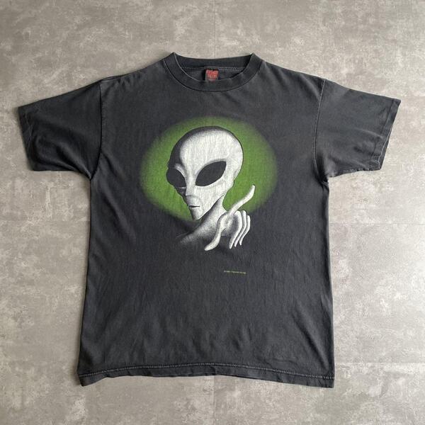 90s ビンテージ USA製 1995 FASHION VICTIM ファッション ヴィクティム ALIEN エイリアン Tシャツ 黒 ブラック L 90年代 アメリカ製