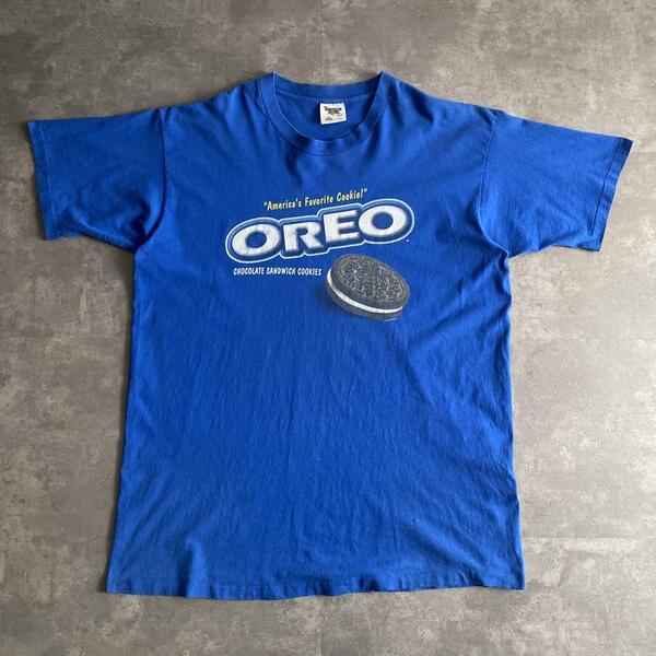 90s ビンテージ 1996 NABISCO ナビスコ OREO オレオ プロモ Tシャツ USA製 青 ブルー XL 90年代 企業 アメリカ製