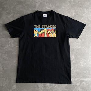 00s Y2K ビンテージ 2001 THE STROKES ストロークス プロモ Tシャツ アートワーク JERMAINE ROGERS 黒 ブラック XL