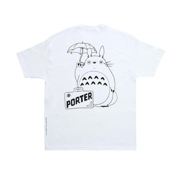 新品 未使用 スタジオ ジブリ 映画 となりのトトロ × PORTER ポーター プリント Tシャツ 白 ホワイト XL
