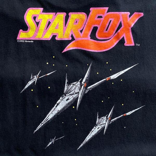 90s ビンテージ Nintendo ニンテンドー 任天堂 スーパー ファミコン STAR FOX スターフォックス SUPER FX プロモ Tシャツ USA製 XL