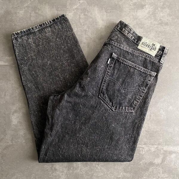 2018年 80s 90s 復刻モデル Levi's Silver Tab リーバイス silverタブ BAGGY WILD DOG ブラック バギー デニム パンツ W33 L30 黒 ジーンズ