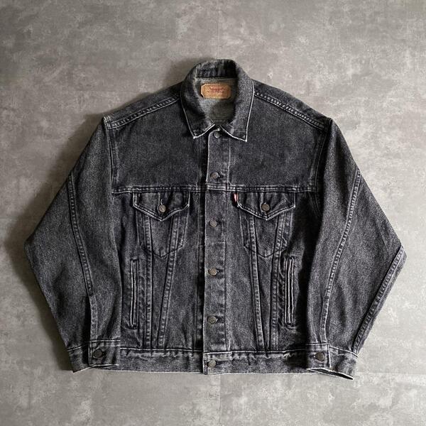 80s ビンテージ USA製 Levis リーバイス 70507 4858 先染め ブラック デニム ジャケット Gジャン Mサイズ 80年代 アメリカ製 黒