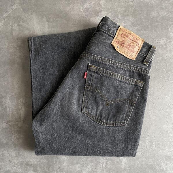 希少サイズ 90s ビンテージ オリジナル Levis リーバイス 501 先染め ブラック デニム パンツ USA製 W29 L30 黒 アメリカ製 90年代