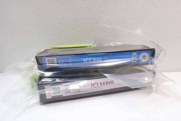 未開封、未使用 送料無料 EPSON 純正 インクカートリッジ ICLM80L + ICC80L シアン ライトマゼンタ 増量