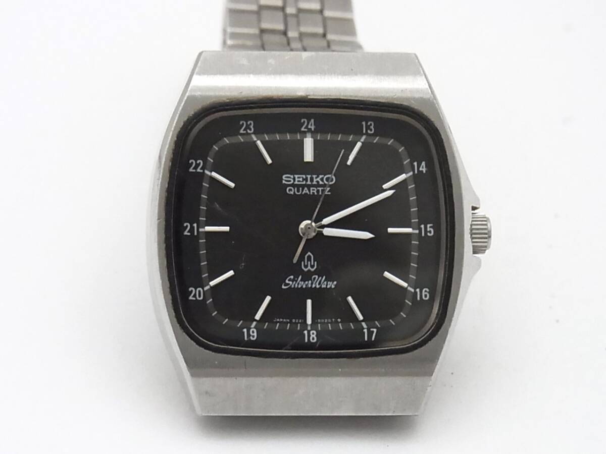 SEIKO セイコー シルバーウェーブ 8221-5020スクエア クォーツ SEIKO WATCH SILVER WAVE QUARTZ 8221-5020 WHITE STAINLESS