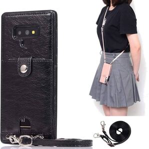 2309302 Samsung galaxy Note9 SC-01L SCV40 スマホ ケース 肩掛け 首かけ 斜めがけ ショルダー galaxy Note9縄掛け ケース PU レ