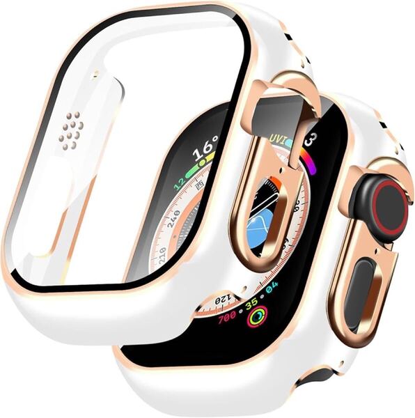 2309263 対応 Apple Watch ケース Ultra 2/1 アップルウォッチ カバー PC素材 メッキ加工 Apple Watch カバー 全面保護 二重構造 アップル