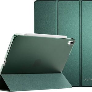 2322166☆ ProCase iPad Air 11インチ ケース 軽量 スタンド 三つ折り フォリオ保護ケース 半透明バックカバー ミッドナイトグリーン