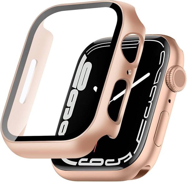 2300216☆ 対応 Apple Watch ケース Series 10 アップルウォッチ カバー PC素材 Apple Watch カバー 全面保護 (42mm,ローズゴールド)