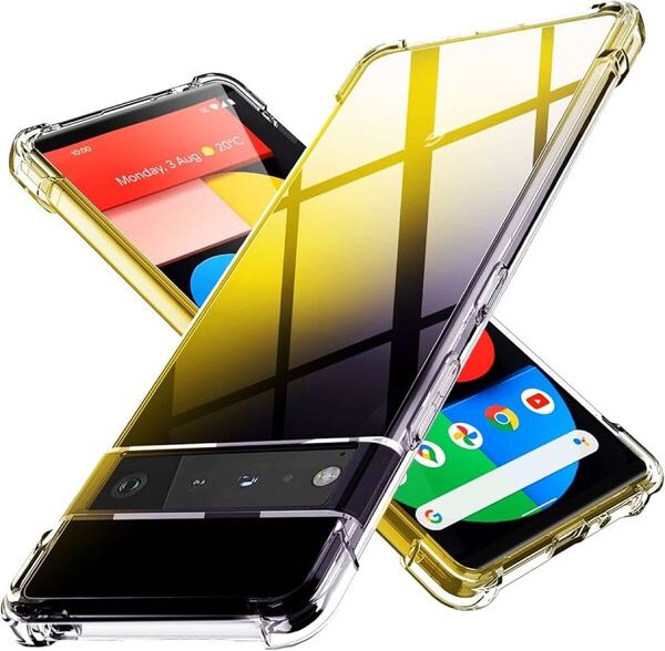 2317523☆ Google Pixel 6 Pro ケース 黄変防止 耐衝撃 柔軟 クリア 透明 tpu シリコン カバー レンズ保護 衝撃吸収 軽量 薄型 指紋防止Qi