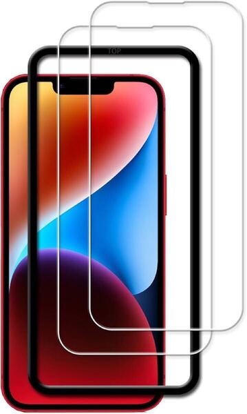2318007☆ iPhone 16e ガラスフィルム【2枚セット】ガイド枠付き 日本素材製 強化ガラス iPhone 14 / iPhone 13 Pro / iPhone13 用 保護