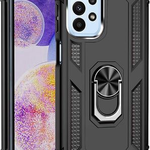 2304411☆ 携帯電話ケース 磁気リングホルダーケースを備えたSamsung Galaxy A23ケース スマホケース Samsung Galaxy A23(Color : Black)