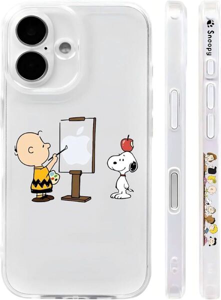 2317530☆ スヌーピー iPhone 16 用 ケース クリアソフトケース スマホケース サイドデザイン カバー 対応 アイフォン16